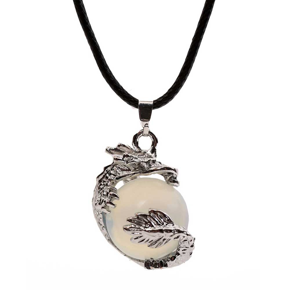 Jawbreaker - Opal Dragon Necklace - Silver coloured